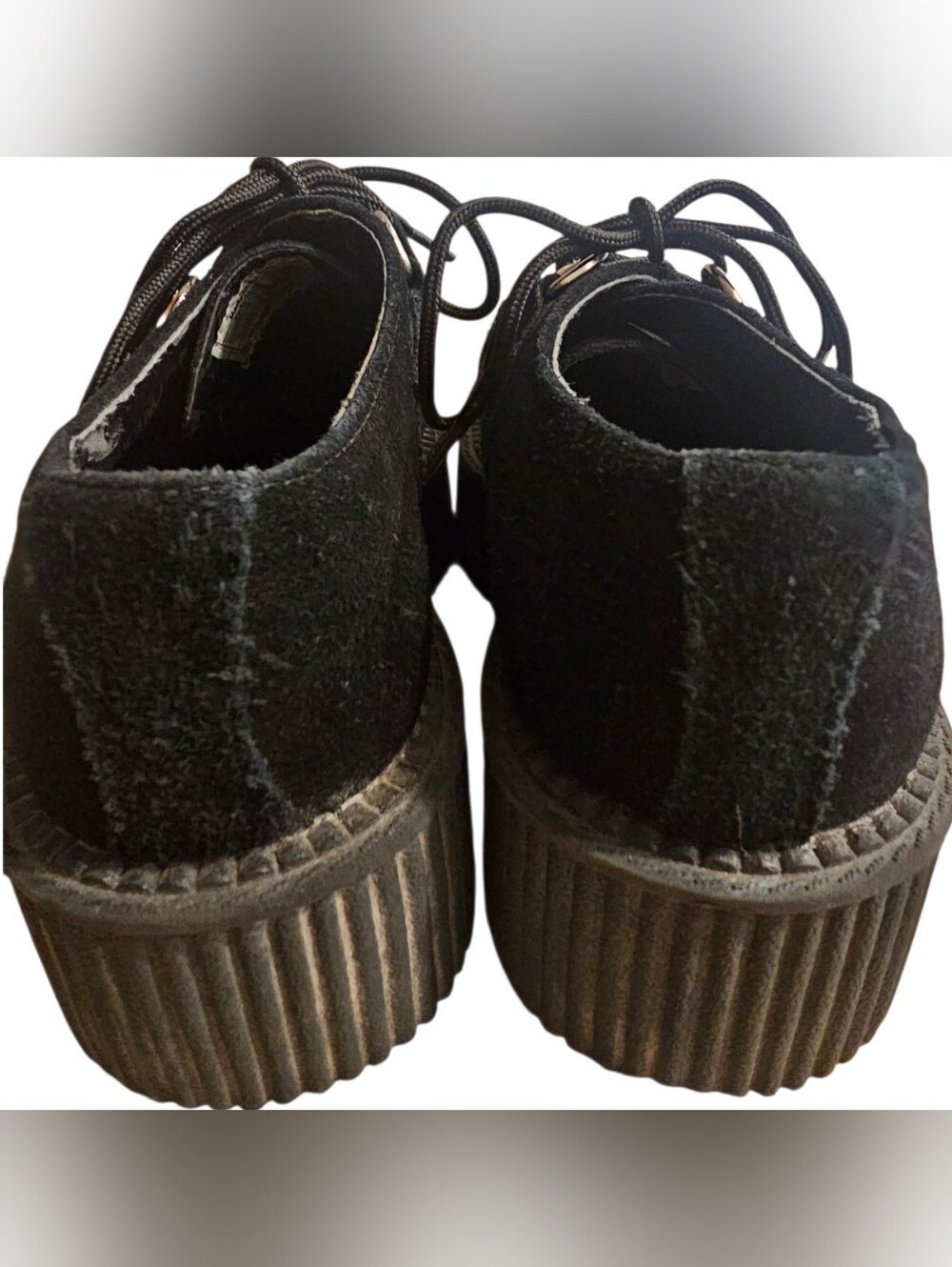 T.U.K. Black Suede Viva Low Creepers - US Women’s 6 / Men’s 4 Goth Grunge Punk - Picture 5 of 12